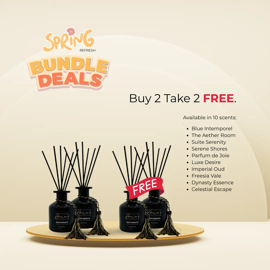 Bundle Deals - BUY 2 TAKE 2 | 120 mL Highly Scented Reed Diffuser Aémore - Luxury Fragrance Collection