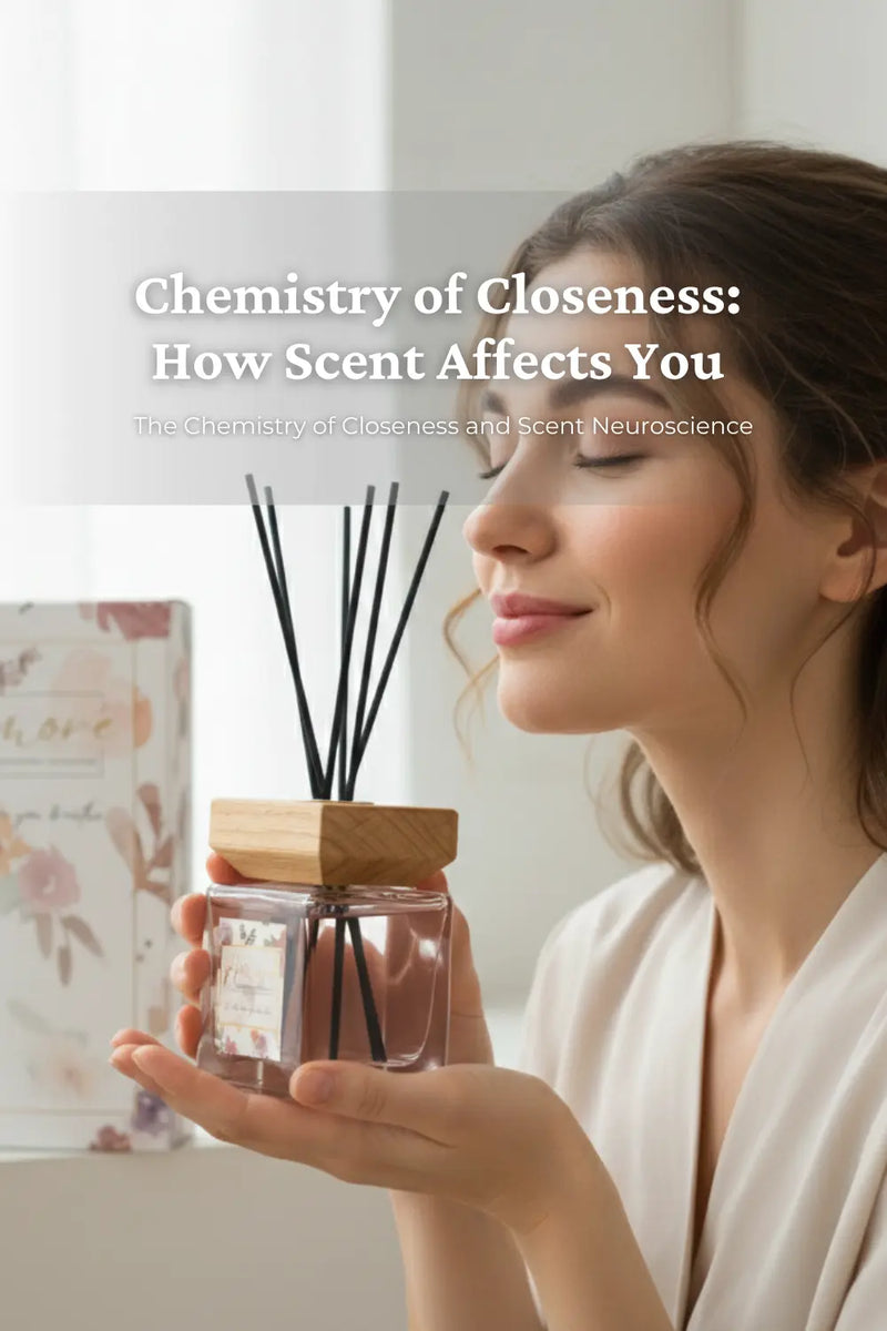 A romantic home sanctuary setting using Aémore luxury scent notes to trigger emotional connection.