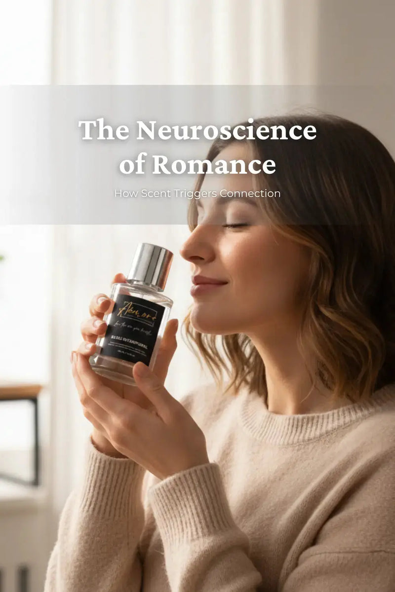A romantic home sanctuary setting with an Aémore candle to illustrate the neuroscience of scent.