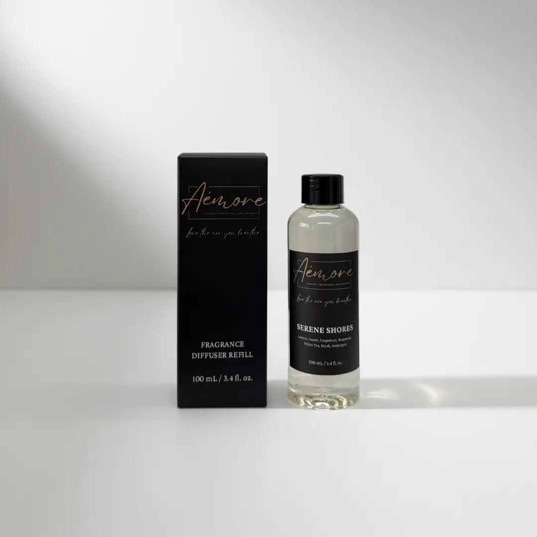 Luxury Oil Fragrance Diffuser Refill | 100 mL | Serene Shores Aémore - Luxury Fragrance Collection